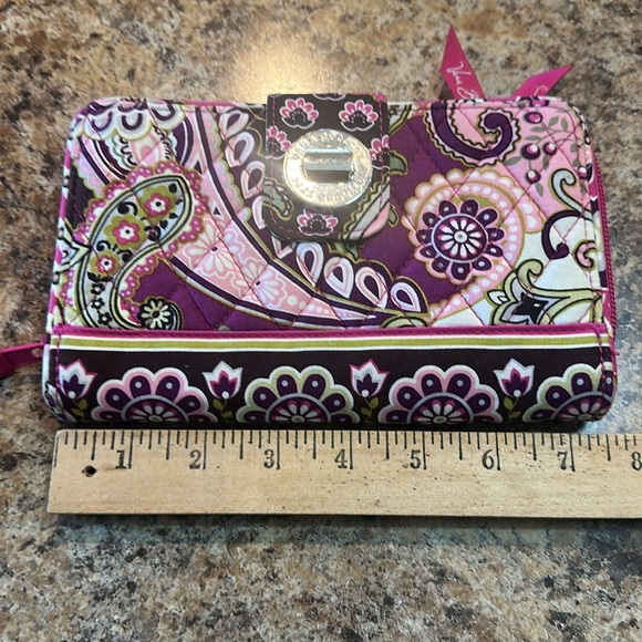Vera Bradley Pink and Purple Quilted Wallet - Picture 2 of 6